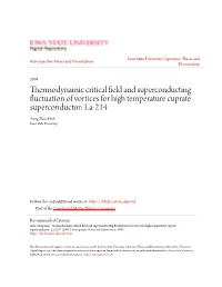Thermodynamic Critical Field and Superconducting Fluctuation of Vortices for High Temperature Cuprate Superconductor: La-214 " (2001)