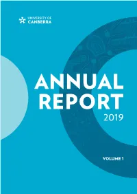 University of Canberra Annual Report 2019 Volume 1