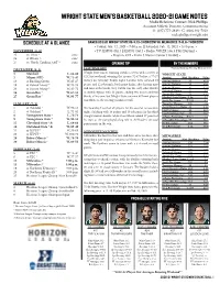 Wright State Men's Basketball 2020-21 Game Notes