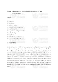 1 Unit 4 Philosophy of Science and Cosmology in The