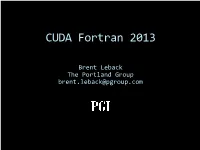 CUDA Fortran 2013