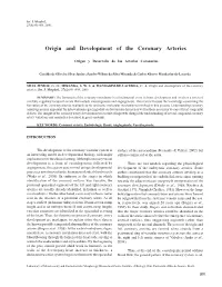 Origin and Development of the Coronary Arteries