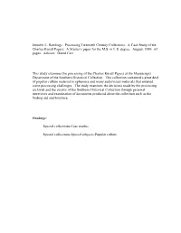 A Case Study of the Charles Kuralt Papers