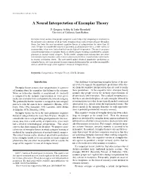 A Neural Interpretation of Exemplar Theory