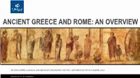 Ancient Greece and Rome: an Overview
