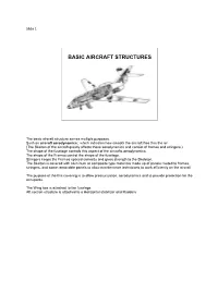 Basic Aircraft Structures