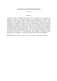 Do Constructive Trusts Deter Disloyalty?