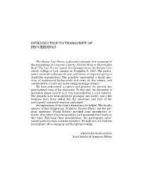 Introduction to Transcript of Proceedings