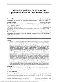 Memetic Algorithms for Continuous Optimisation Based on Local Search Chains