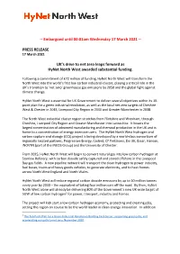 PRESS RELEASE UK's Drive to Net Zero Leaps Forward As Hynet North
