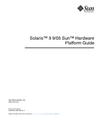 Solaris 9 9/05 Sun Hardware Platform Guide