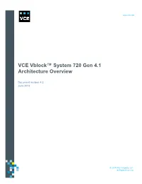 VCE Vblock™ System 720 Gen 4.1 Architecture Overview Revision History