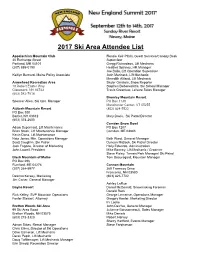 2017 Ski Area Attendee List
