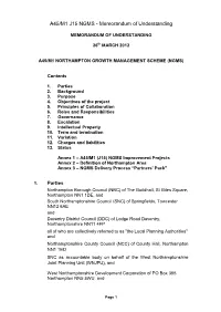 A45/M1 J15 NGMS – Memorandum of Understanding