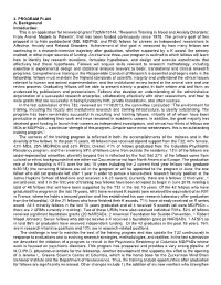 Affective and Related Disorders Research Training Program Plan