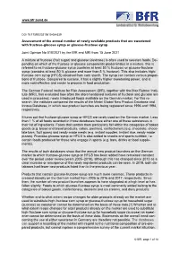 Assessment of the Annual Number of Newly Available Products That Are Sweetened with Fructose-Glucose Syrup Or Glucose-Fructose Syrup