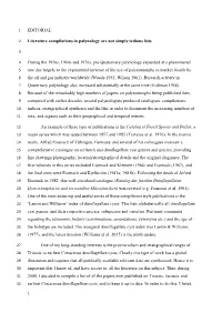 EDITORIAL Literature Compilations in Palynology Are Not Simply Tedious