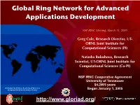 GLORIAD: Global Ring Network for Advanced Applications Development