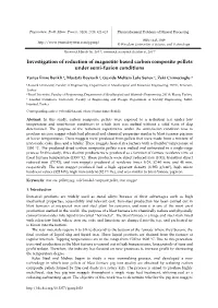 Investigation of Reduction of Magnetite Based Carbon Composite Pellets Under Semi-Fusion Conditions