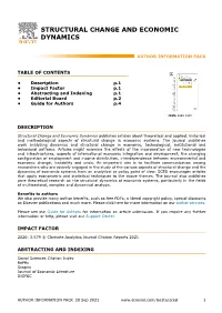 Structural Change and Economic Dynamics