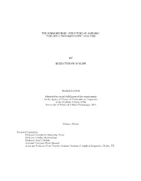 The Submorphemic Structure of Amharic: Toward a Phonosemantic Analysis