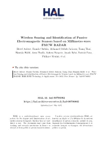 Wireless Sensing and Identification of Passive Electromagnetic Sensors Based on Millimetre-Wave FMCW RADAR