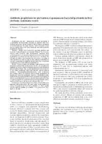 Antibiotic Prophylaxis for Prevention of Spontaneous Bacterial Peritonitis in Liver Cirrhosis: Systematic Review