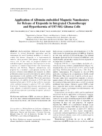 Application of Albumin-Embedded Magnetic Nanoheaters for Release
