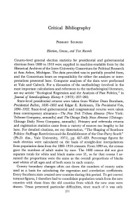 Critical Bibliography