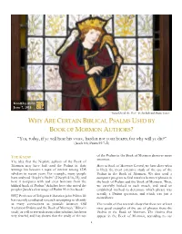 Knowhy #439 June 7, 2018 “King David the Poet” by Sir Edward Burne-Jones WHY ARE CERTAIN BIBLICAL PSALMS USED by BOOK of MORMON AUTHORS?