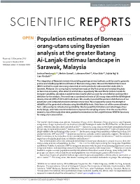 Population Estimates of Bornean Orang-Utans Using Bayesian Analysis at the Greater Batang Ai-Lanjak-Entimau Landscape in Sarawak
