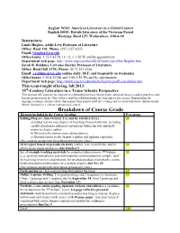 Reading Guides for American Literature in a Global Context/British