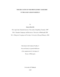 The Education of the Protagonist As Reader In