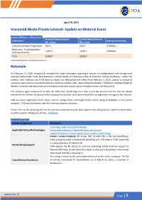 Viacom18 Media Private Limited– Update on Material Event Rationale