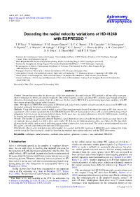 Decoding the Radial Velocity Variations of HD 41248 with ESPRESSO ? J