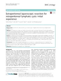 Extraperitoneal Laparoscopic Resection for Retroperitoneal Lymphatic Cysts