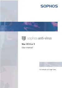 Sophos Anti-Virus Mac OS 8 Or 9 User Manual