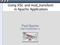 Using XSL and Mod Transform in Apache Applications