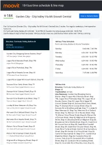 184 Bus Time Schedule & Line Route