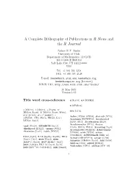 A Complete Bibliography of Publications in R News and the R Journal