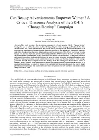 A Critical Discourse Analysis of the SK-II's