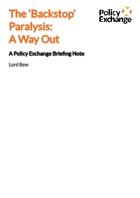 Backstop’ Paralysis: a Way Out