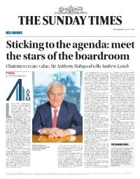 Chairmen Create Value, Sir Anthony Habgood Tells Andrew Lynch