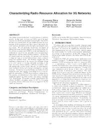 Characterizing Radio Resource Allocation for 3G Networks