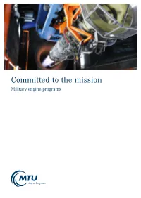 Committed to the Mission Military Engine Programs Leading Engine Manufacturer