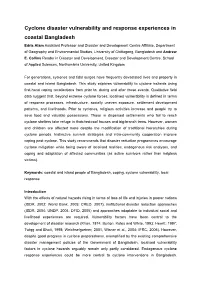 Cyclone Disaster Vulnerability and Response Experiences in Coastal