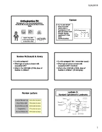 Orthodontics IV: Review Review Mcdonald & Avery Review Lecture