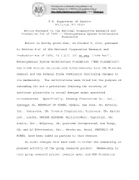 US Department of Justice Antitrust Division Notice