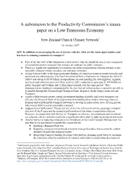 A Submission to the Productivity Commission's Issues Paper on a Low Emissions Economy