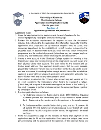 Application Guidelines and Procedures Applicants Must: 1